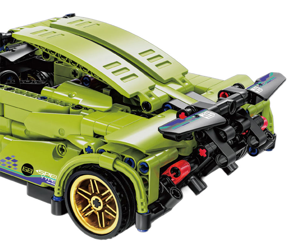 Sporta automašīnu klucīšu komplekts (zaļš, 470 gab.)