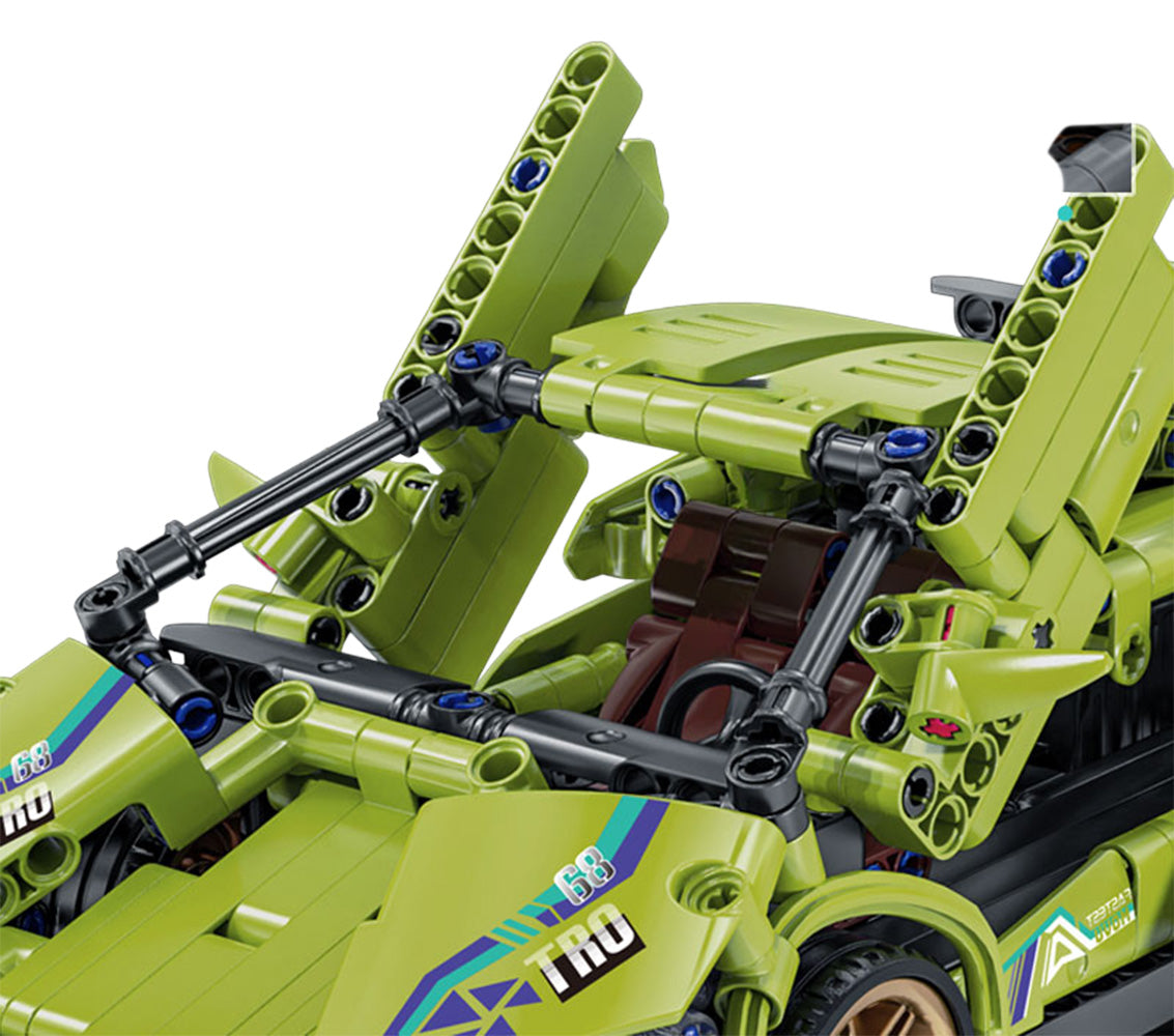 Sporta automašīnu klucīšu komplekts (zaļš, 470 gab.)