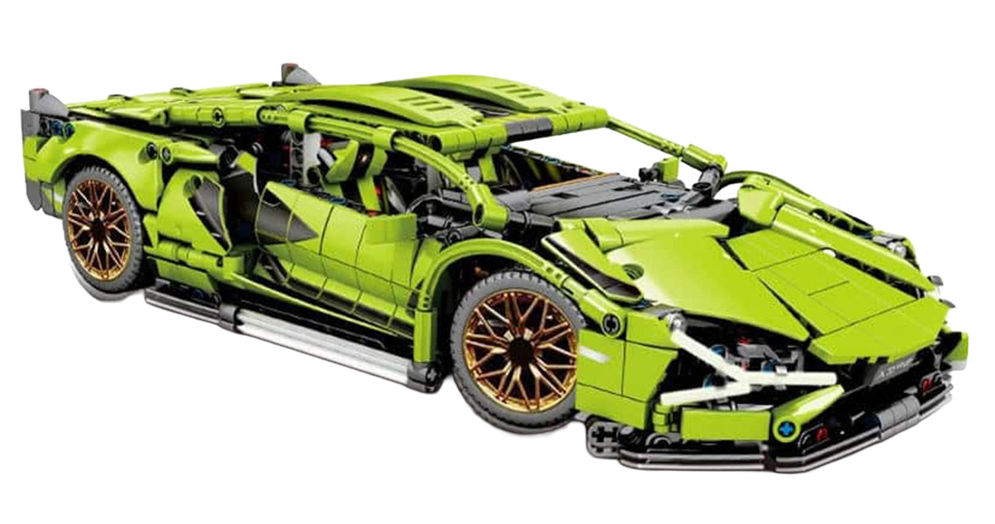 Sporta automašīnu klucīšu komplekts (zaļš, 470 gab.)