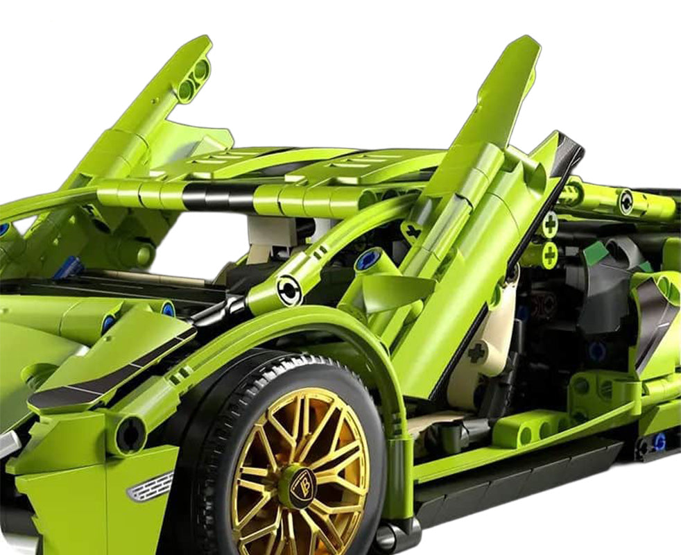 Sporta automašīnu klucīšu komplekts (zaļš, 470 gab.)