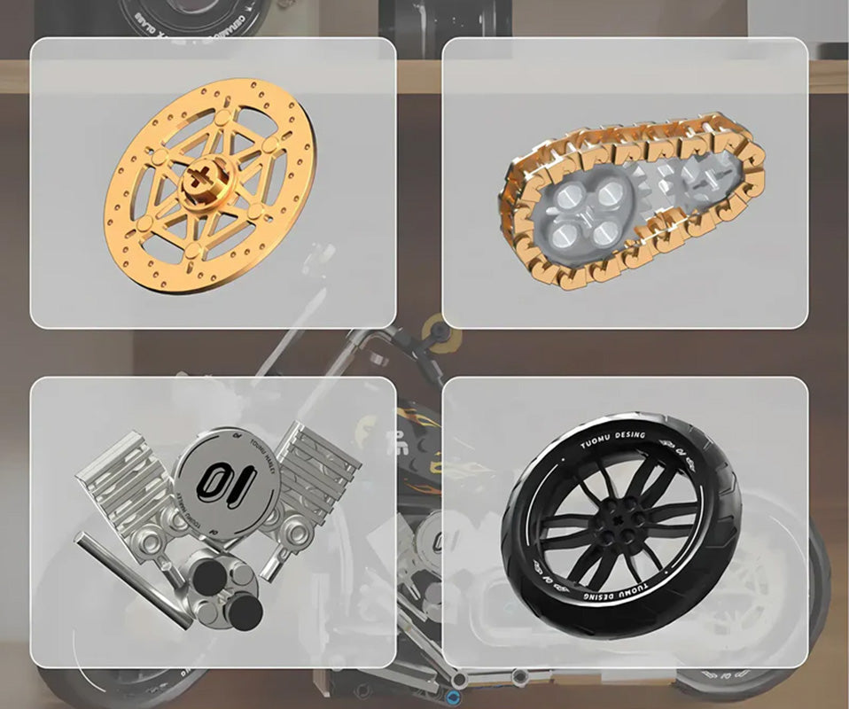 Motocikla klucīšu komplekts 455 gab. (melns ar oranžiem akcentiem), 8+