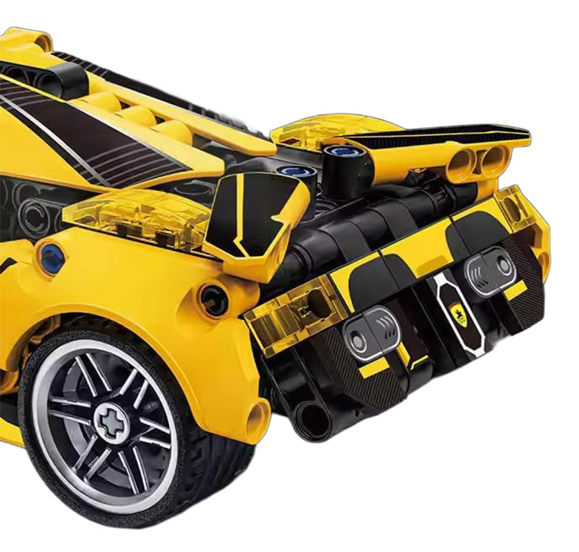 Dzeltena sporta auto klucīšu komplekts – 422 gab. (6+)