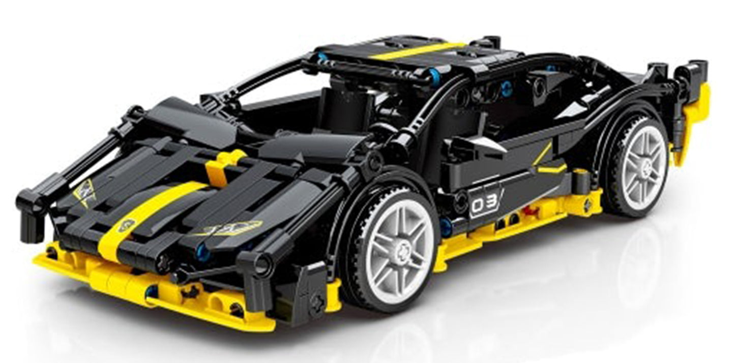 Sporta automašīnu klucīšu komplekts, melns – 589 gab.