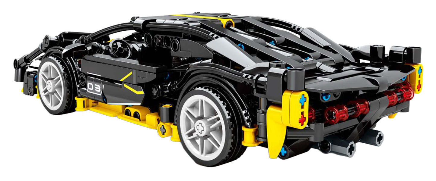 Sporta automašīnu klucīšu komplekts, melns – 589 gab.