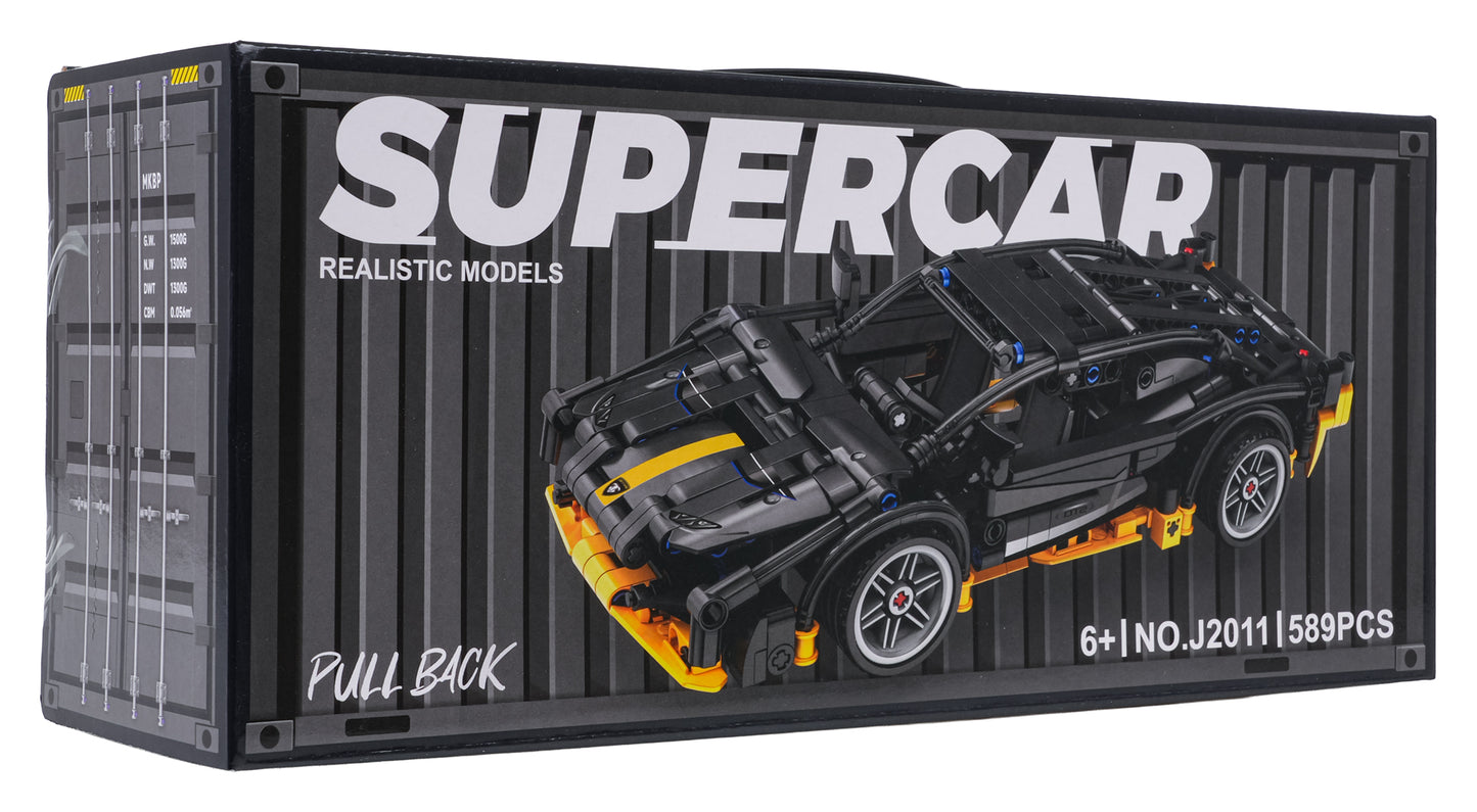 Sporta automašīnu klucīšu komplekts, melns – 589 gab.