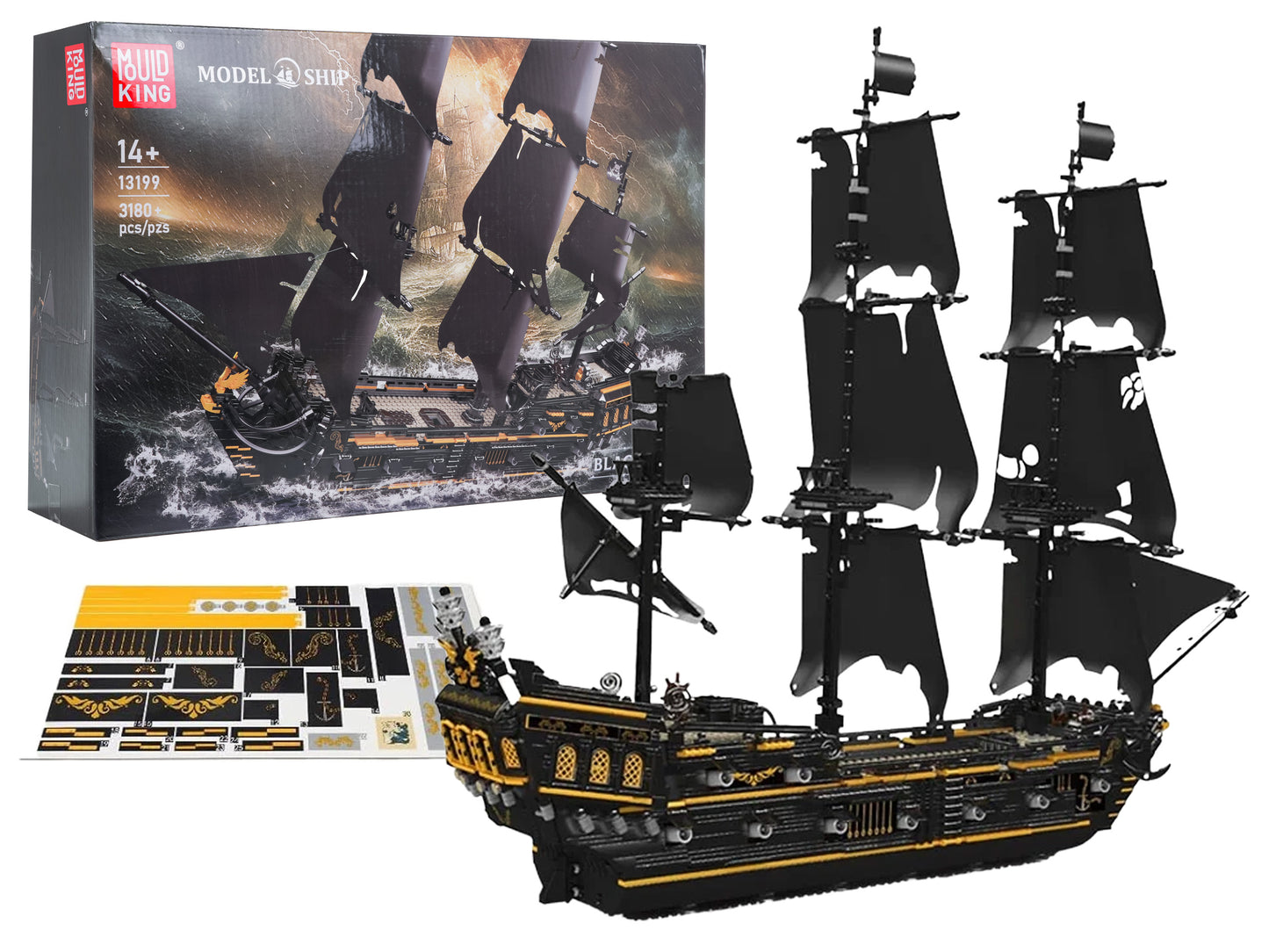 Mold King “Black Pearl” pirātu kuģa klucīšu komplekts 3180 gab., 14+