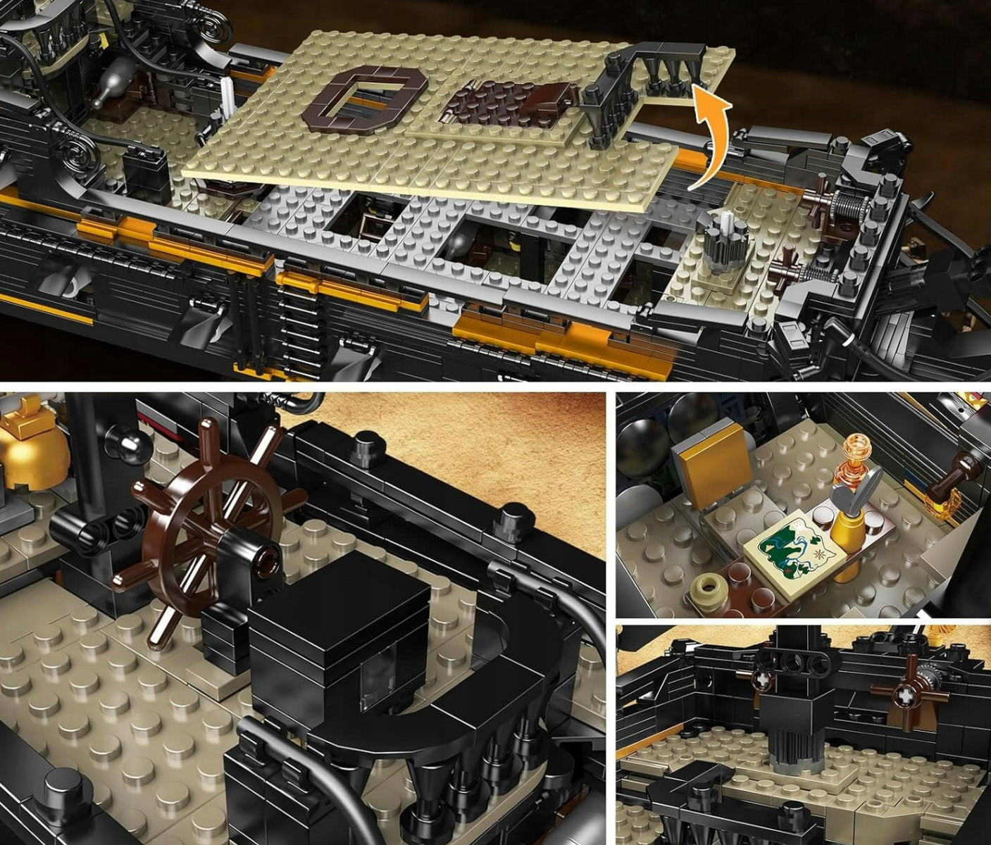 Mold King “Black Pearl” pirātu kuģa klucīšu komplekts 3180 gab., 14+