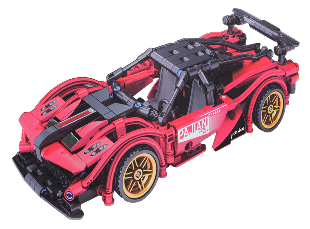 Sarkano sporta automašīnu klucīšu komplekts 482 gab.