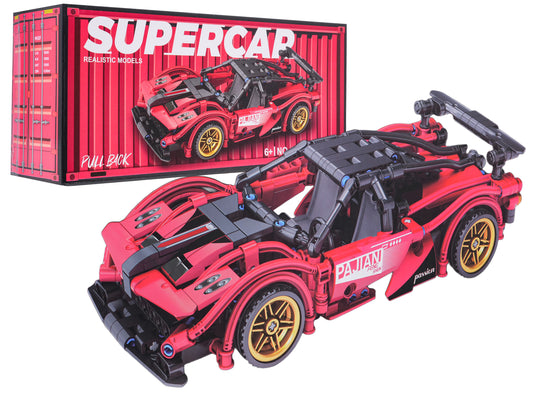 Sarkano sporta automašīnu klucīšu komplekts 482 gab.