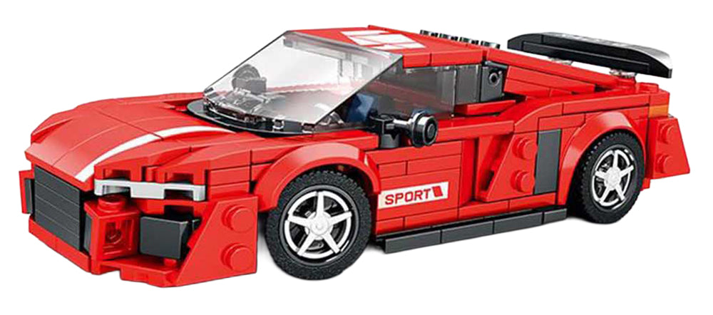 Sarkanas sporta automašīnas klucīšu komplekts (373 gab.)