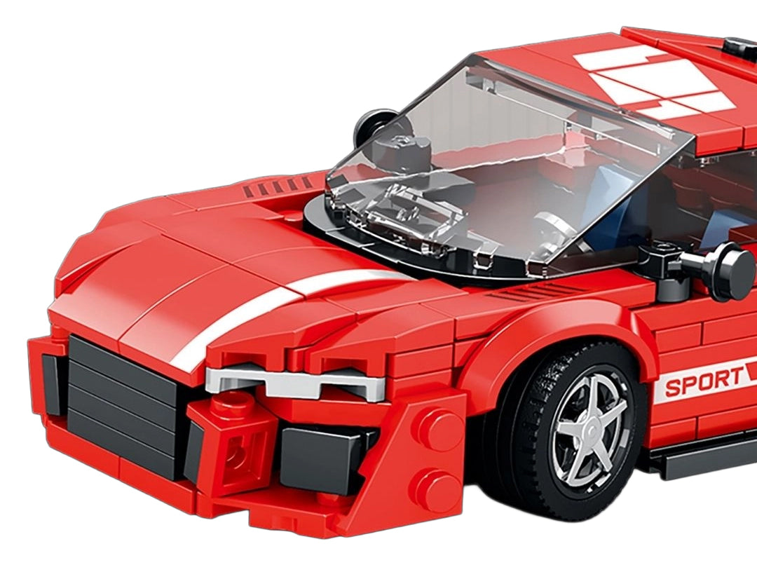 Sarkanas sporta automašīnas klucīšu komplekts (373 gab.)