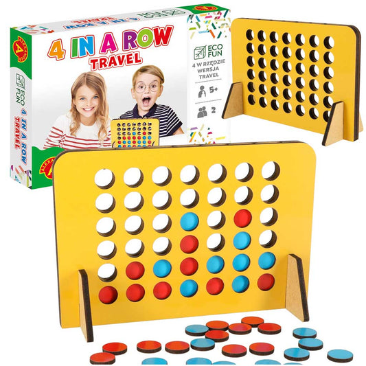 ALEXANDER “4 vienā rindā” Travel – koka spēle, 5+