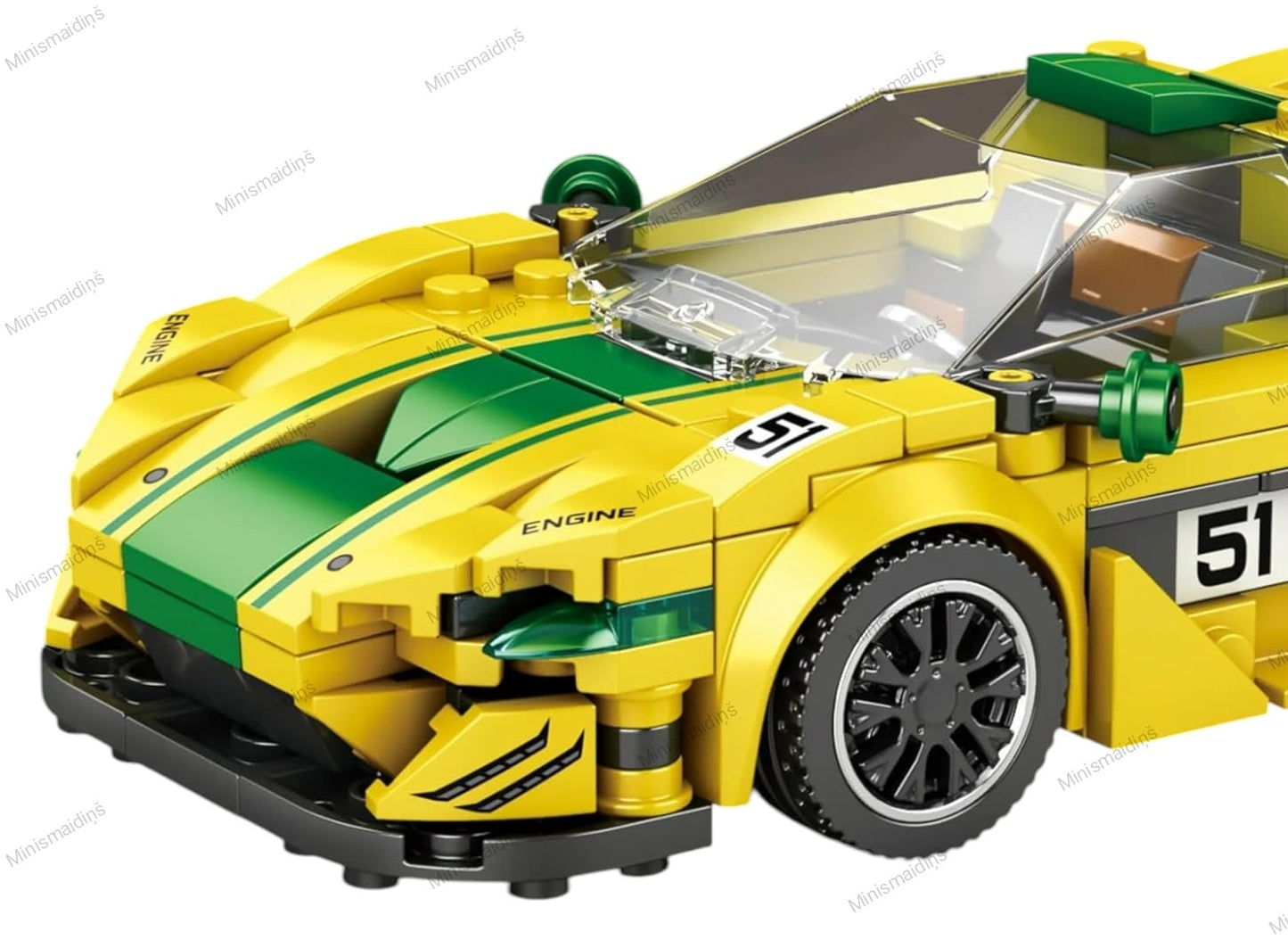 Dzeltens sporta auto P1 GTR konstruktors, 368 detaļas, REOBRIX