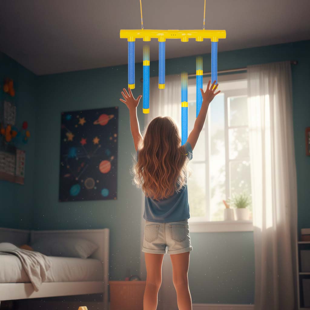 Interaktīva piekarināma nūjiņu spēle ar gaismu un balss signāliem (USB), 3+