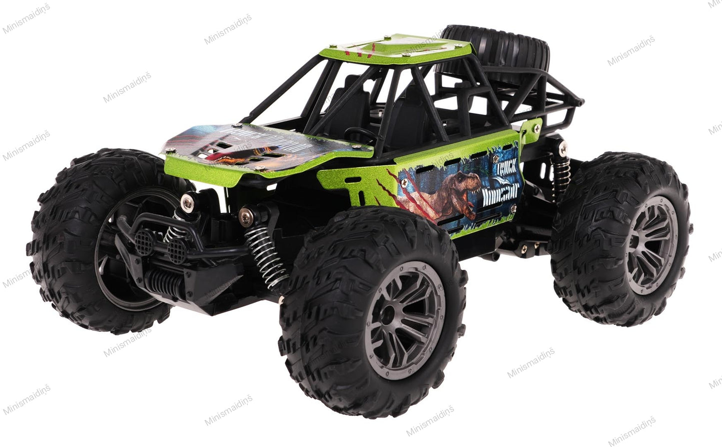 Metāla bezceļu, klinšu kāpējs džips DINO Crawler 1:18 R/C, ar 2,4 GHz tālvadības pulti, zaļš