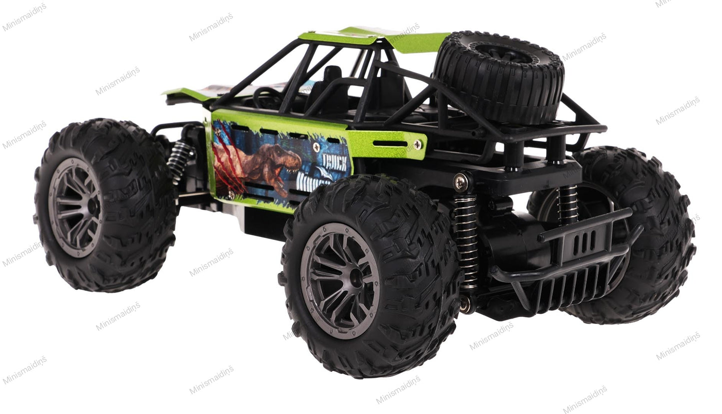 Metāla bezceļu, klinšu kāpējs džips DINO Crawler 1:18 R/C, ar 2,4 GHz tālvadības pulti, zaļš