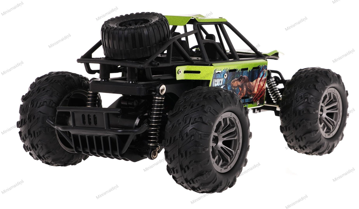 Metāla bezceļu, klinšu kāpējs džips DINO Crawler 1:18 R/C, ar 2,4 GHz tālvadības pulti, zaļš