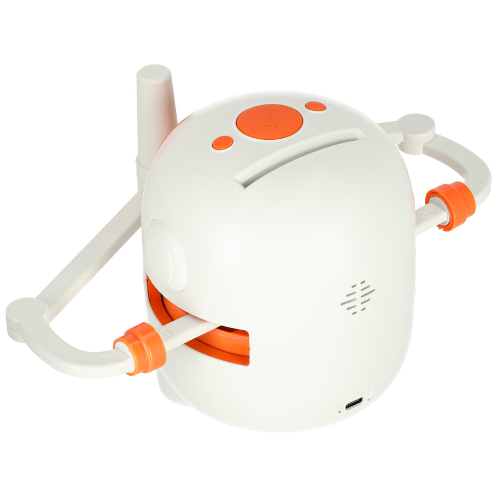 Zīmēšanas robots bērniem ar 100 kartītēm un flomāsteriem, balts/oranžs (3+)