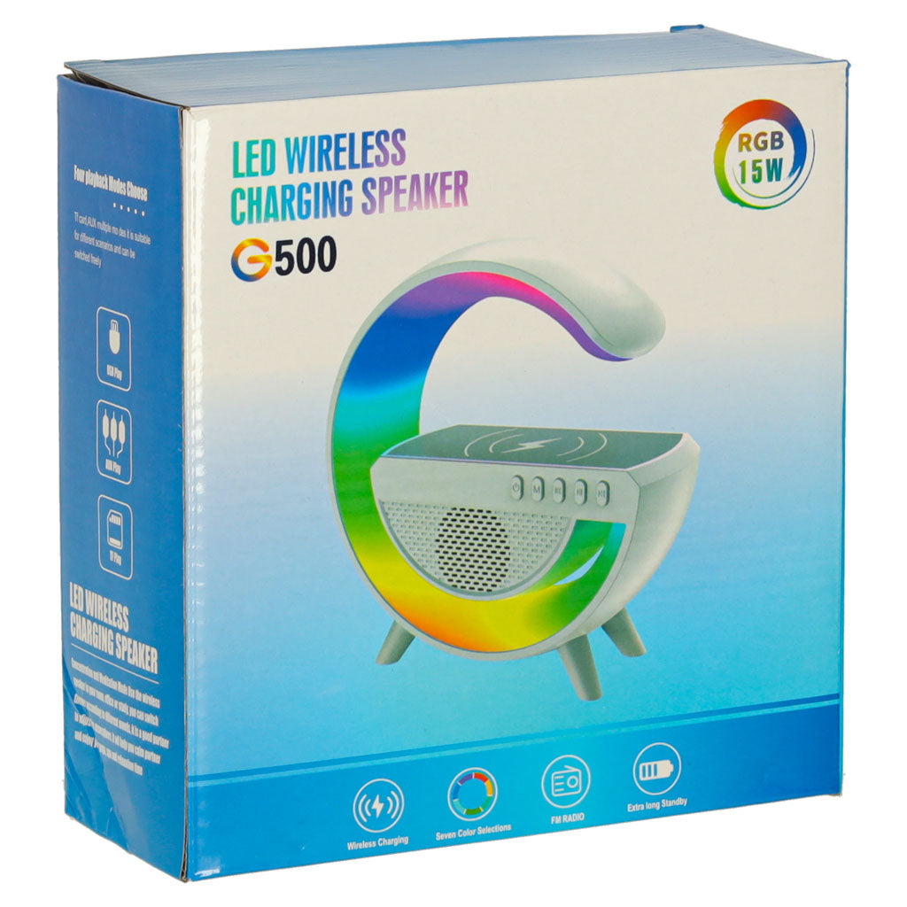 Multifunkcionāla LED lampa ar Bluetooth skaļruni, FM radio un bezvadu lādētāju (melna)