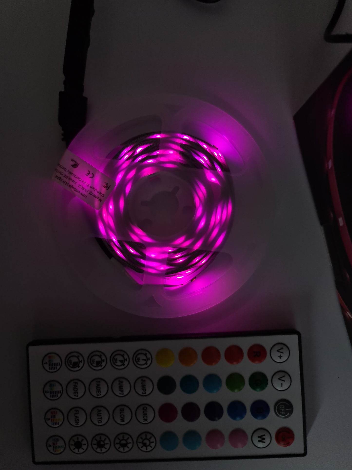 LED lente 5 m RGB, ar tālvadības pulti, USB