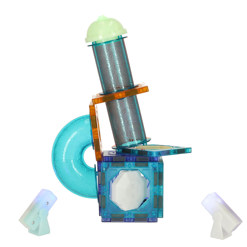 Magnētisko klucīšu bumbu trase ar apgaismojumu 49 gab.