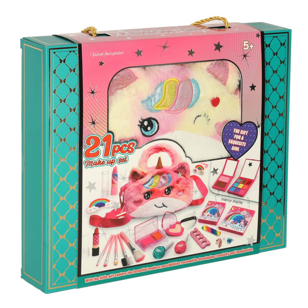 Bērnu rotaļu kosmētikas komplekts 21 gab. ar vienradža somiņu (5+)