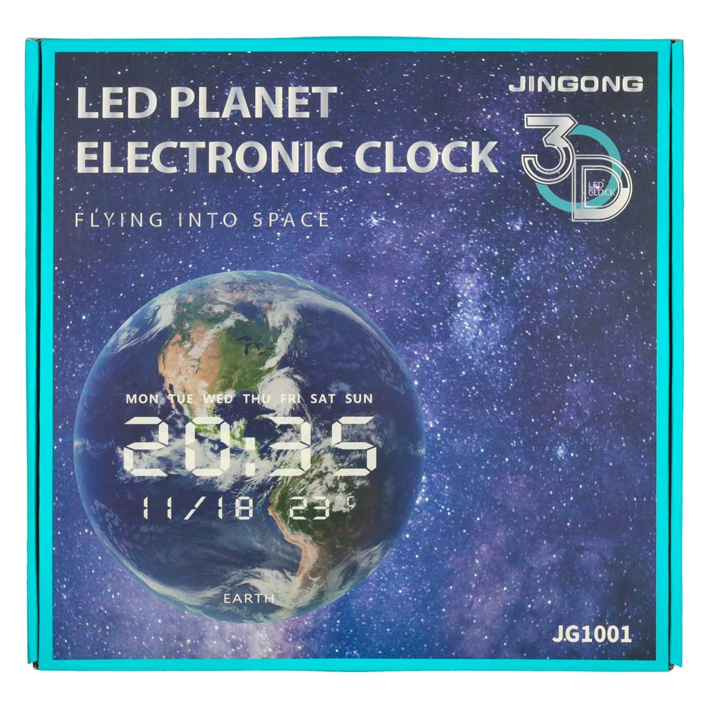 LED sienas pulkstenis “Marss” 32 cm ar datumu un temperatūru