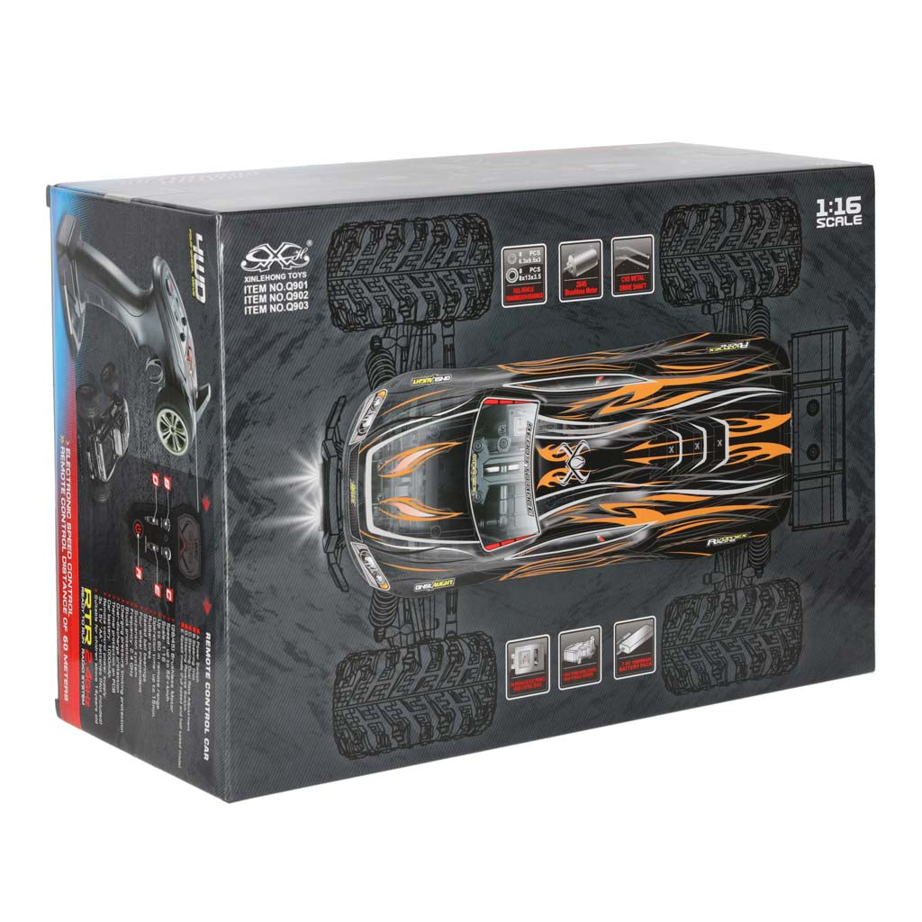RC auto spirit Brushless 1:16 (2.4GHz, 60 m) – sarkans