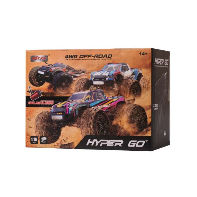 1:16 mēroga RC automašīna ar bezsuku motoru un pilnpiedziņu 4WD