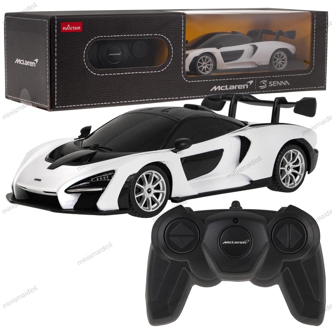 R/C 1:24 McLaren Senna baltā krāsā, ar tālvadības pulti 2,4 GHz, RASTAR