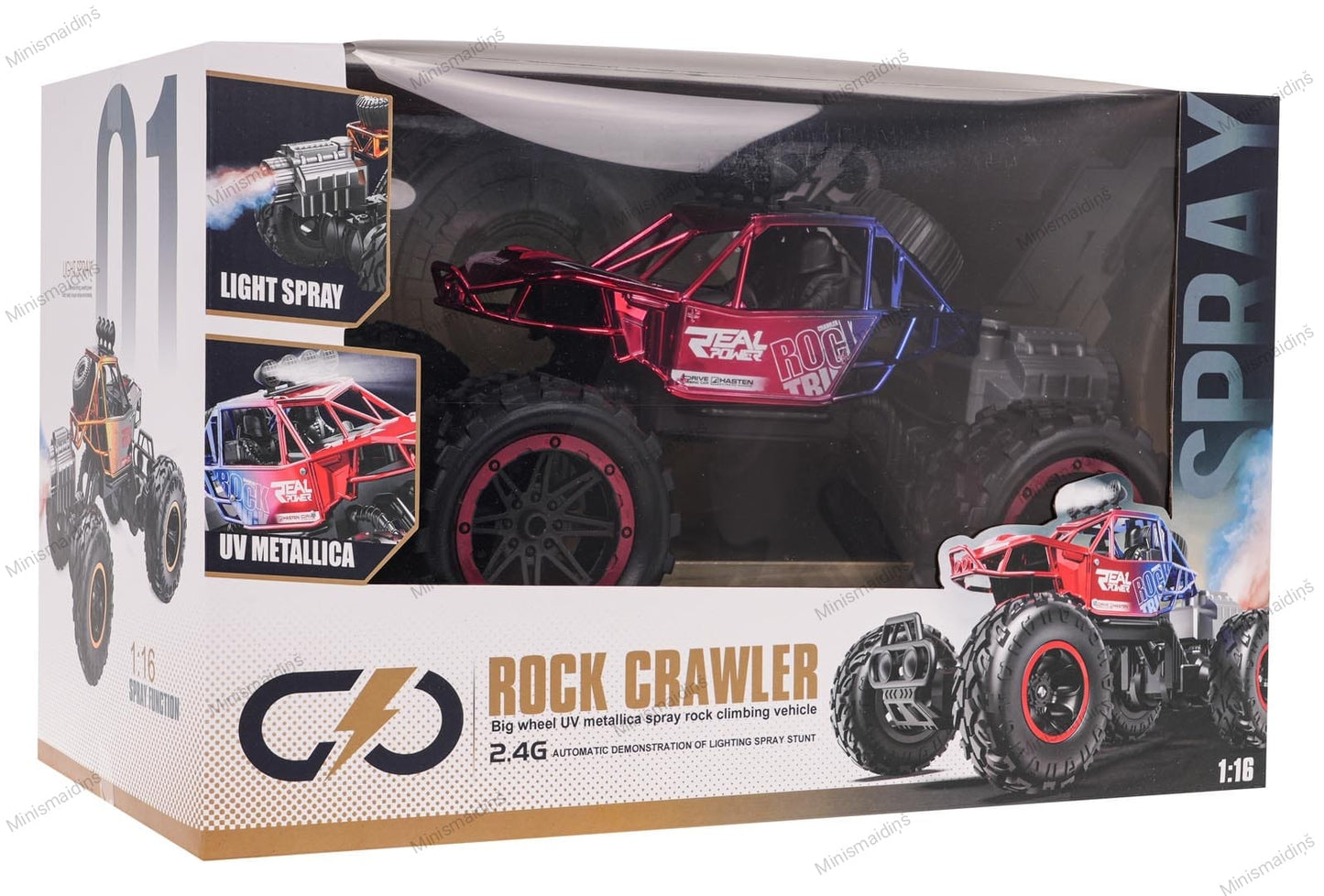 REAL ROCK CRAWLER Visurgājējs ar 2,4 GHz tālvadības pulti un dūmu funkciju R/C , sarkans