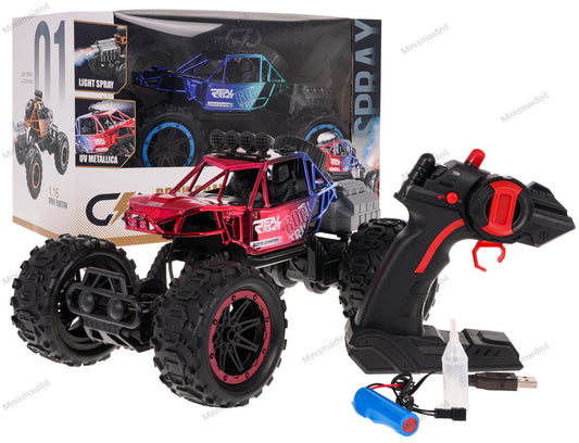 REAL ROCK CRAWLER Visurgājējs ar 2,4 GHz tālvadības pulti un dūmu funkciju R/C , sarkans