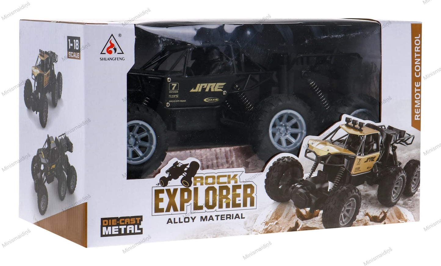 ROCK EXPLORER 4x4 metāla apvidus auto ar tālvadības pulti 27Mhz, melns