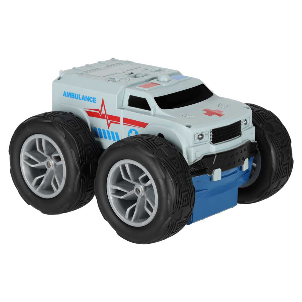 Revolt divpusēja RC triku automašīna 2-in-1 – ugunsdzēsēju un glābšanas auto