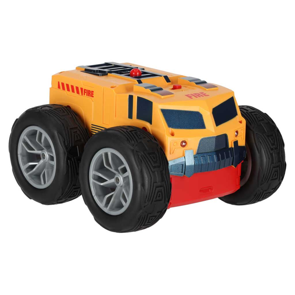 Revolt divpusēja RC triku automašīna 2-in-1 – ugunsdzēsēju un glābšanas auto