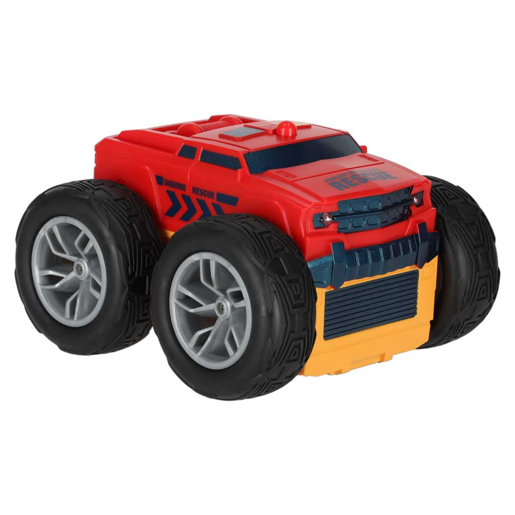 Revolt divpusēja RC triku automašīna 2-in-1 – ugunsdzēsēju un glābšanas auto