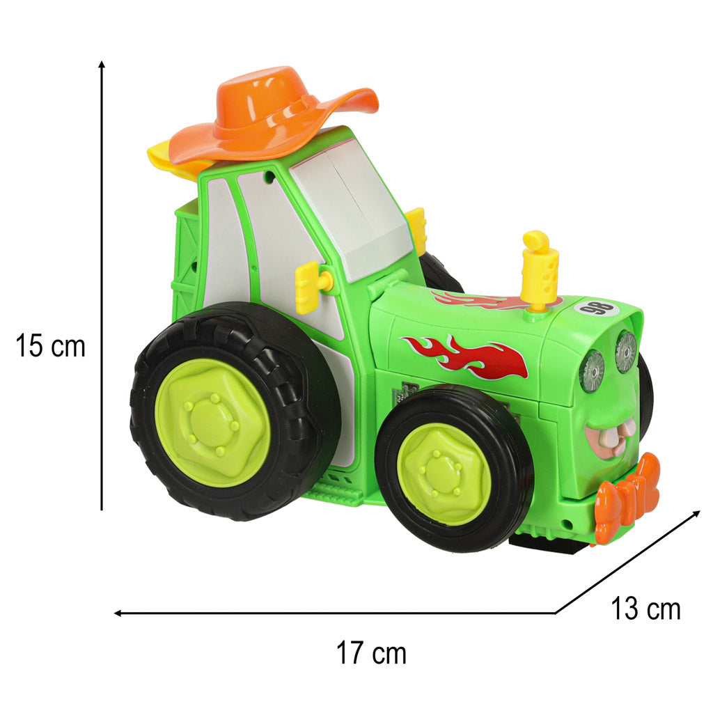 Tālvadības “Jumping Tractor” – lecošs traktors ar mūziku (3.7 V, ar akumulatoru)