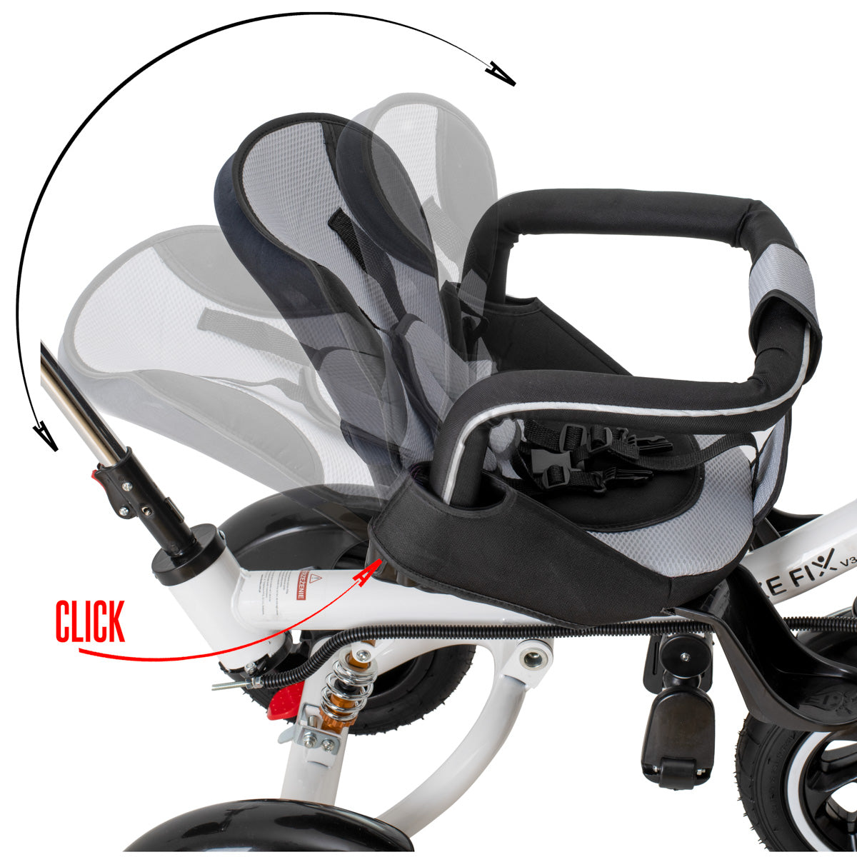 Bērnu trīsritenis TRIKE FIX V3 360°  1–6 gadi  Melns