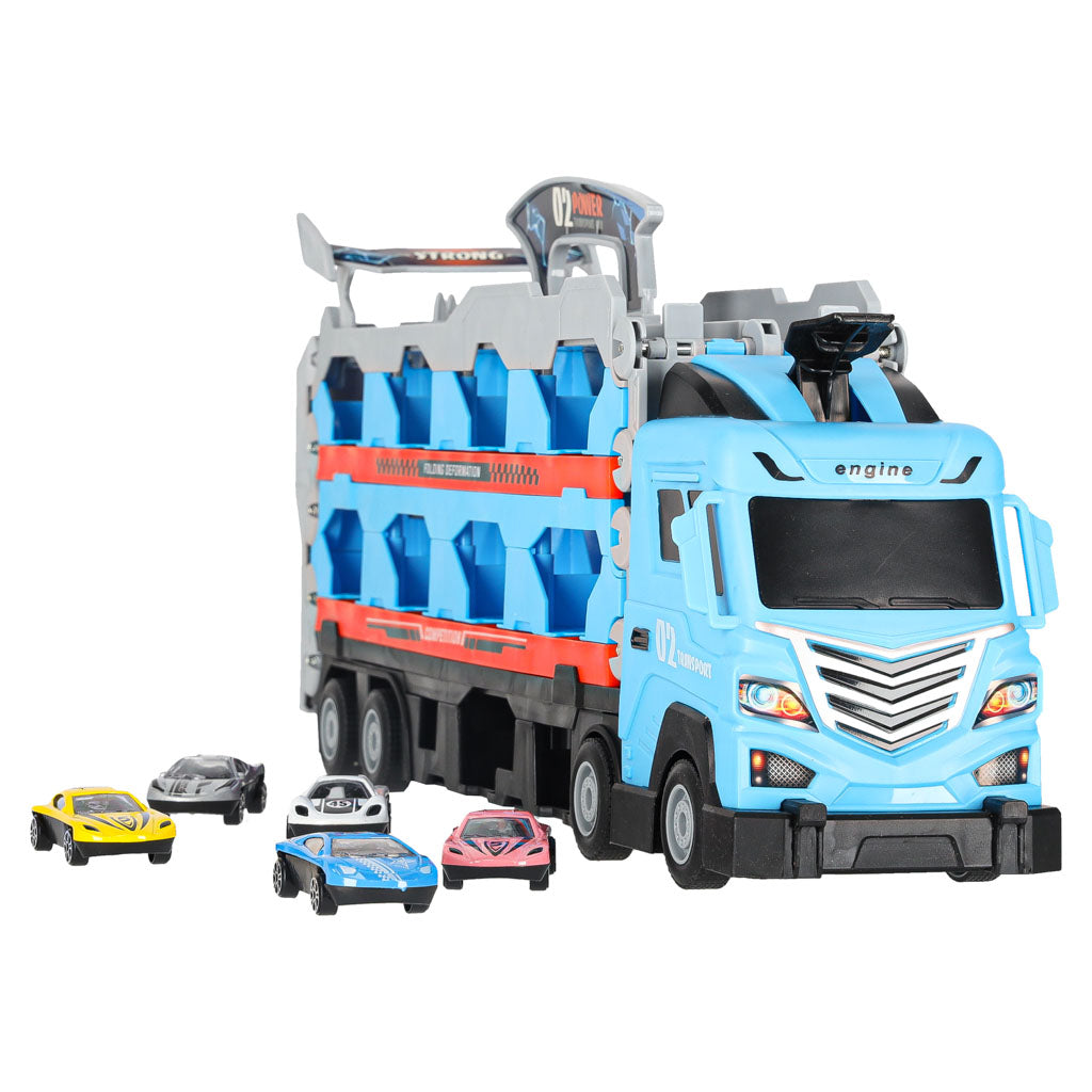 Auto pārvadātājs–trase ar mašīnām (210 cm, 8 auto)