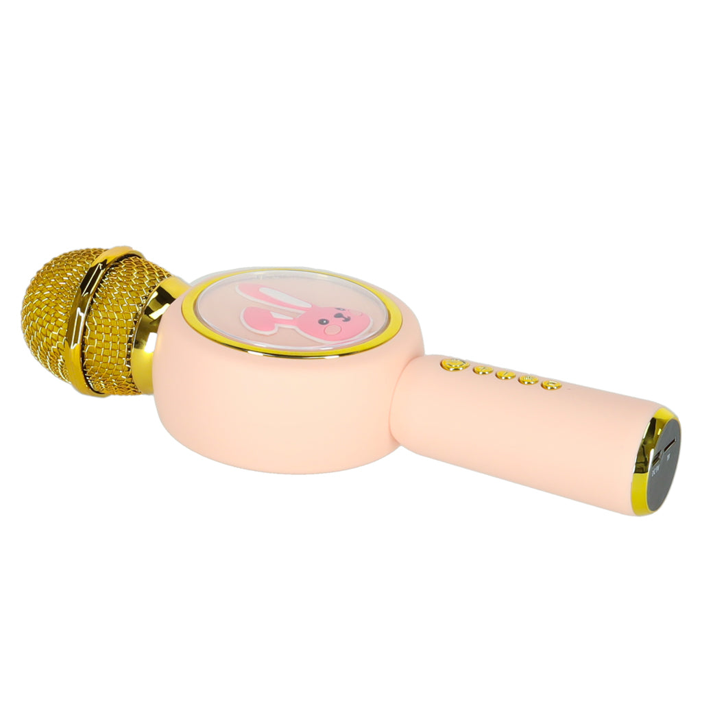 Bezvadu karaoke mikrofons bērniem (rozā/zelta)