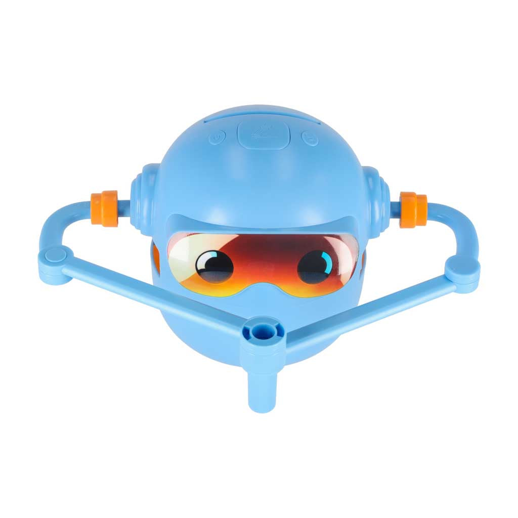 Zils interaktīvs zīmēšanas robots
