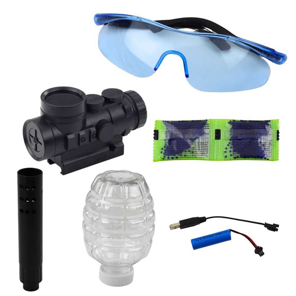 Gel blaster aksesuāri brilles tēmeklis akmulātors usb lādētājs klusinātājs negatavas gēla bumbiņas