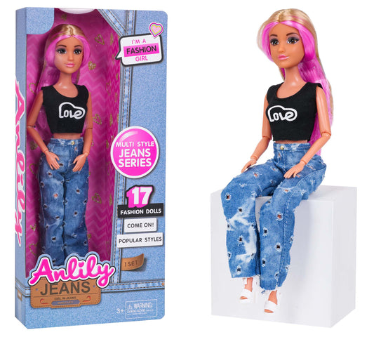 Anlily Jeans modes lelle ar gariem matiem un džinsu apģērbu