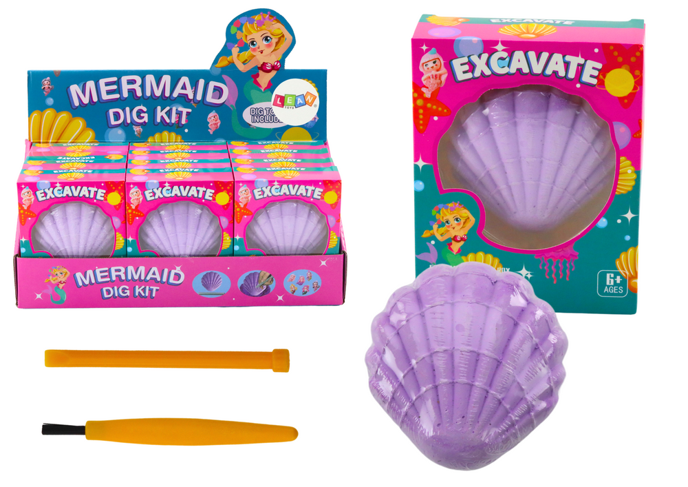 arheoloģiskais komplekts nāra gliemežvākā ar kaltu un birstīti