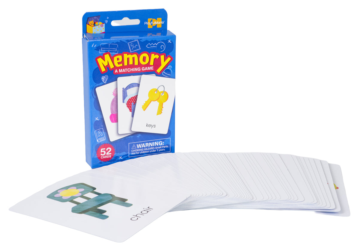 Atmiņas spēle Memory ar 52 attēlu kartītēm un iepakojumu