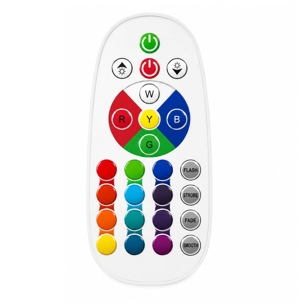 Balta tālvadības pults LED RGB akvārija naktslampiņai ar 16 krāsu un gaismas režīmu pogām