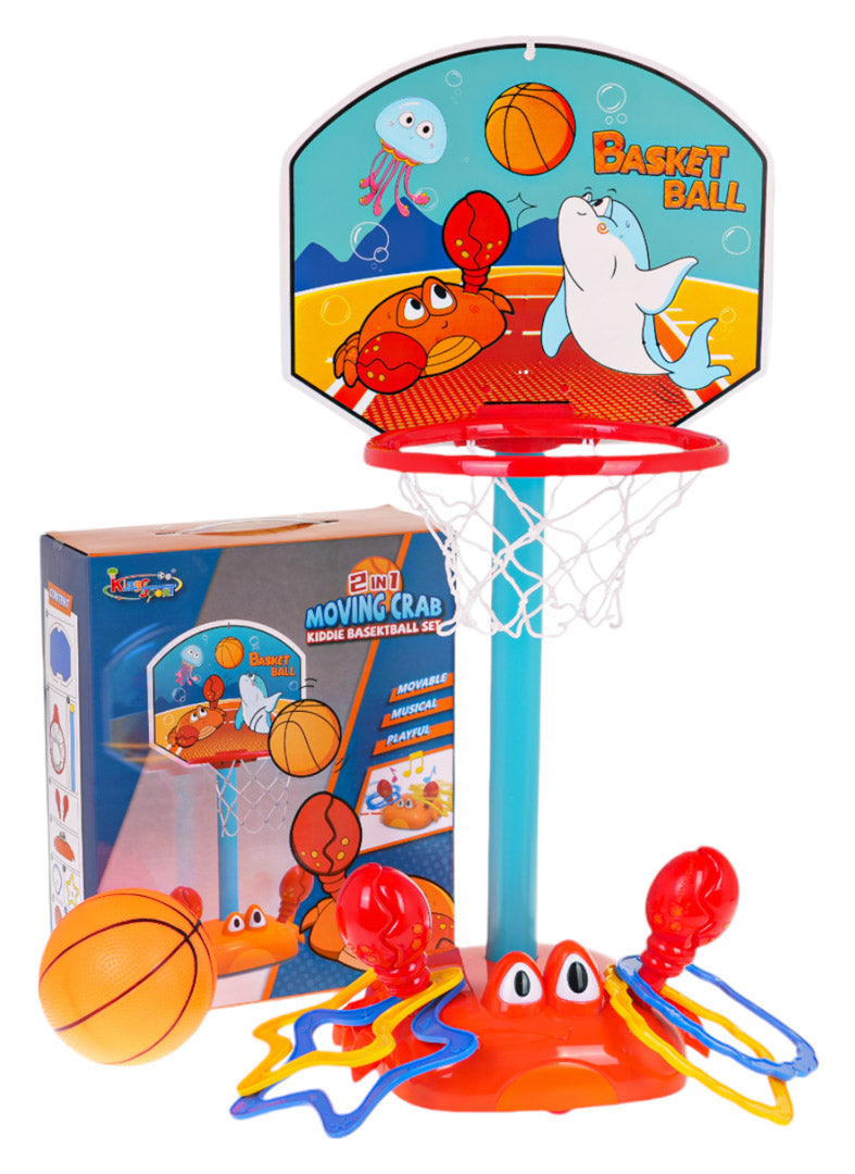 2 vienā bērnu basketbola un riņķu mešanas spēle ar kustīgu krabi