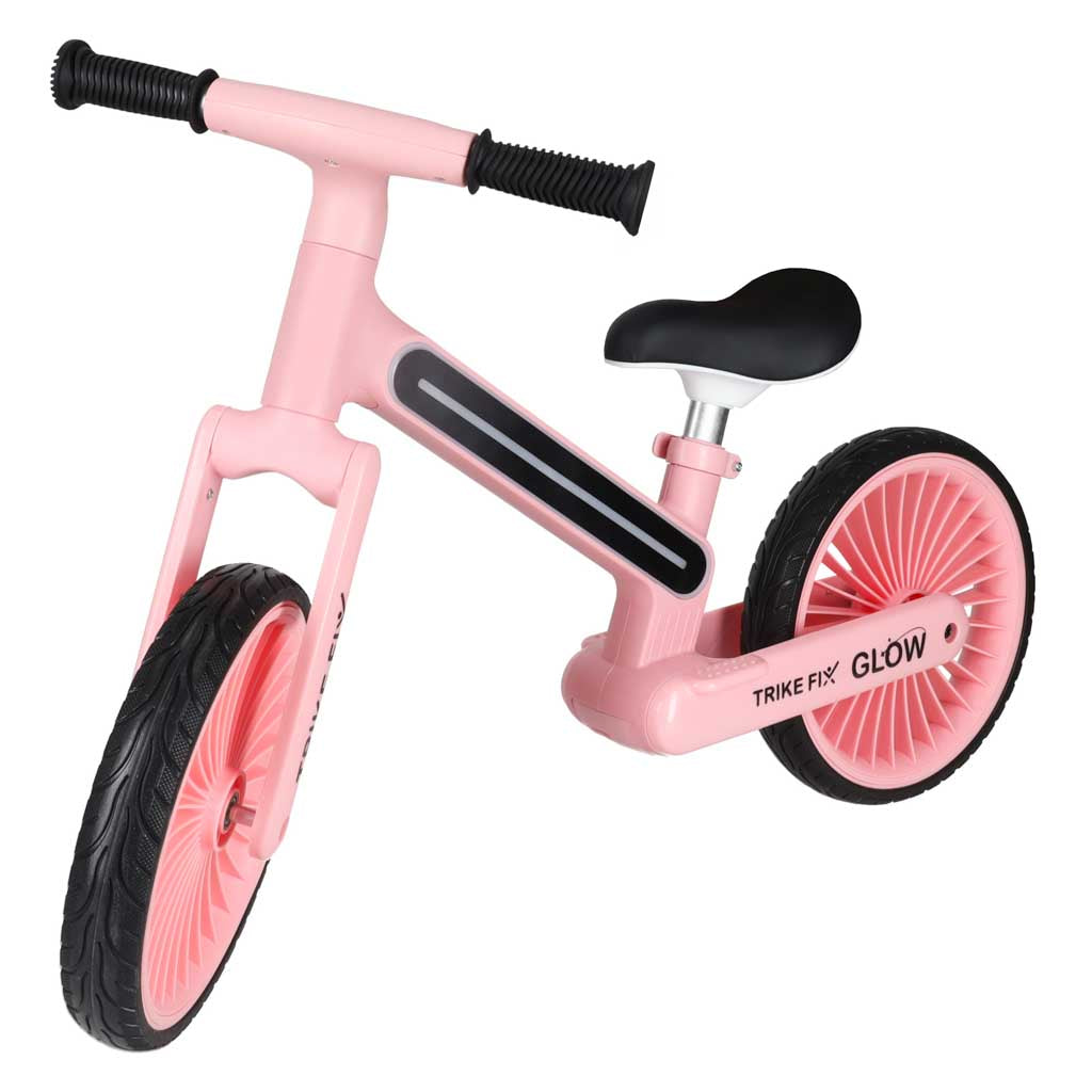 Bērnu līdzsvara velosipēds Trike Fix Glow rozā krāsā priekšējā leņķa skatā
