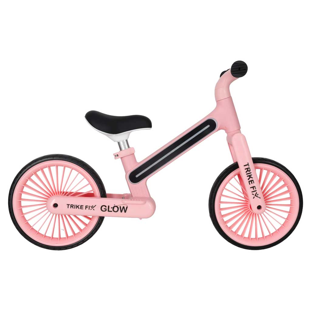 Bērnu līdzsvara velosipēds Trike Fix Glow rozā krāsā profils no labās puses