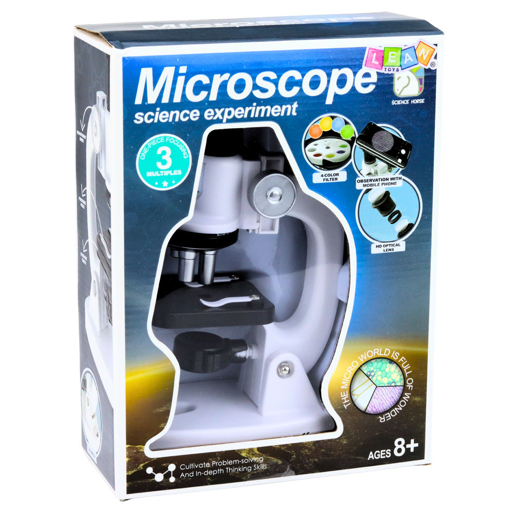 Bērnu mikroskops Science Experiment ar palielinājumu līdz 1200x un piederumiem, 8+